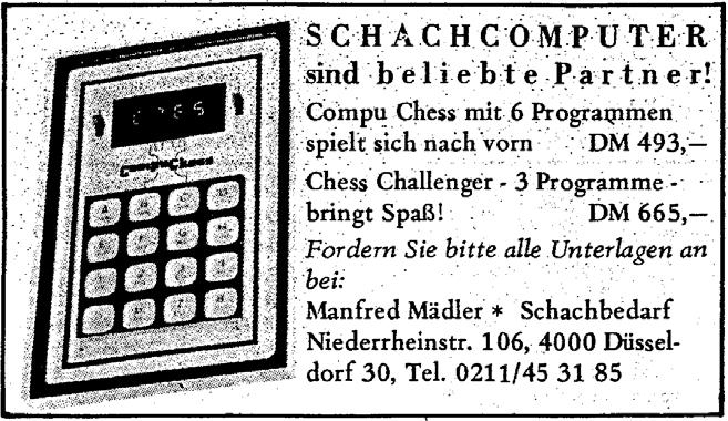 Rochade (april 1978) Kleinanzeige Manfred Mädler... Programmierer / Programmer David B.