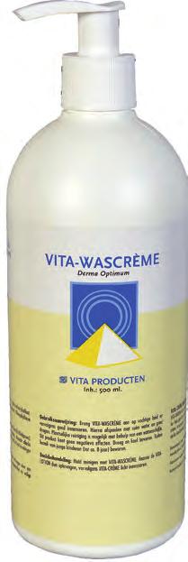 Lanettewas, Glycerine, Jojobaolie, 1,5% Methyloxybenzaat, natrium, Chlorofyl kopercomplex 0,075%, Vitaminecomplex. Vita-Crème Vit. B5 (calcium-d-pantothenaat) Vit.E (d-alfa-tocoferolsuccinaat) Vit.