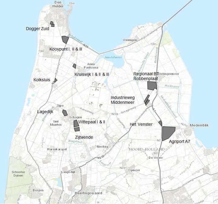 Vervolgstrategie werklocaties Regio De Kop 4 Figuur 1: Overzicht bedrijventerreinen in De Kop, ingedeeld naar A-B-C-lijst Bron: Stec Groep, 2015.
