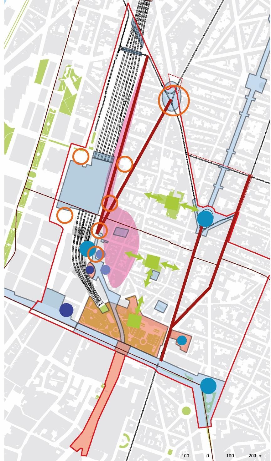 Zones prioritaires Prioritaire zones Enjeux spécifiques met hun specifieke belangen A B C D E F Saint-Lazare Sint-Lazarus Brabant - Quatrecht Brabant - Quatrecht Place