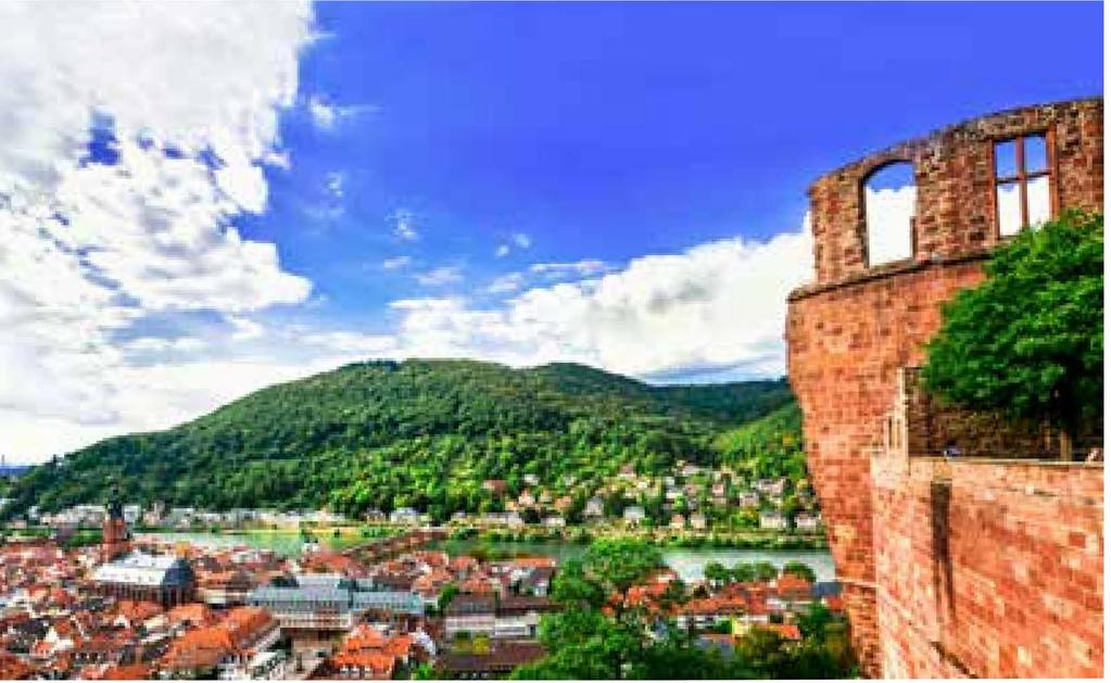 wandelstraat Rüdesheim: middeleeuwse site Heidelberg;