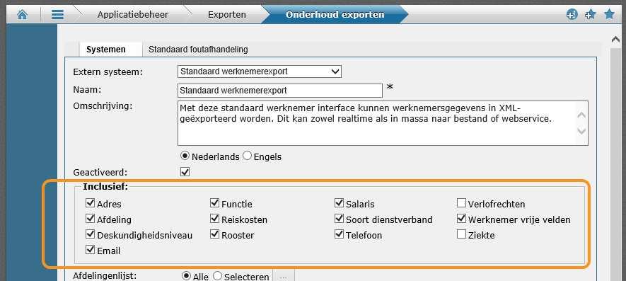 6 Module Applicatiebeheer Verbeteringen standaard werknemerexport 6.1.