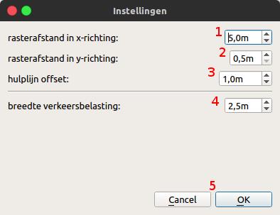 5. Instellingen qdamedit komt met standaard instellingen. Via knop 3.1.