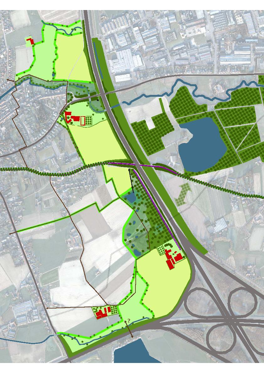 Leiedal heeft een ontwerp van landschapsplan klaar welke de input zal zijn voor het RUP Groene Slinger.