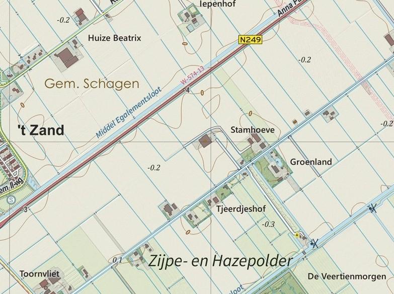 3 Administratieve gegevens Projectnummer 2016040601 Provincie Noord-Holland Gemeente Schagen Plaats 't Zand Toponiem Belkmerweg tegenover nr. 34 Centrum locatie (m RD) 113.940; 538.