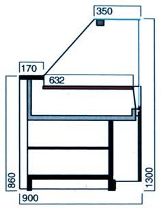 1650 4xGN 1/1 (530x325x100) 3xGN 1/6 (176x162x100) Bain-marie toonbank - T +80 /+90 C Réf.