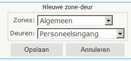 Zone-Deuren: Kies in het menu van IdentySoft voor locaties en kies vervolgens voor het submenu Zone-Deuren. U komt in het volgende venster: Klik op dit icoon om een bestaand gegeven te bewerken.