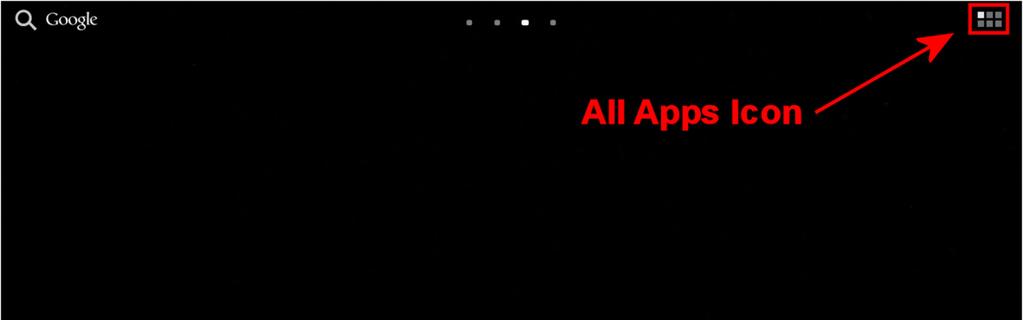 Het "Alle Apps" scherm