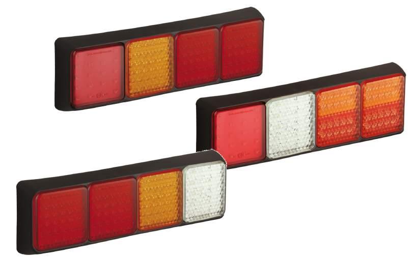 LED Modulaire combinatie achterlichten 12/24v - Universele LED achterlichten in 4-kamer uitvoering - Leverbaar in diverse afmetingen (80- & 100-serie) - Alleen