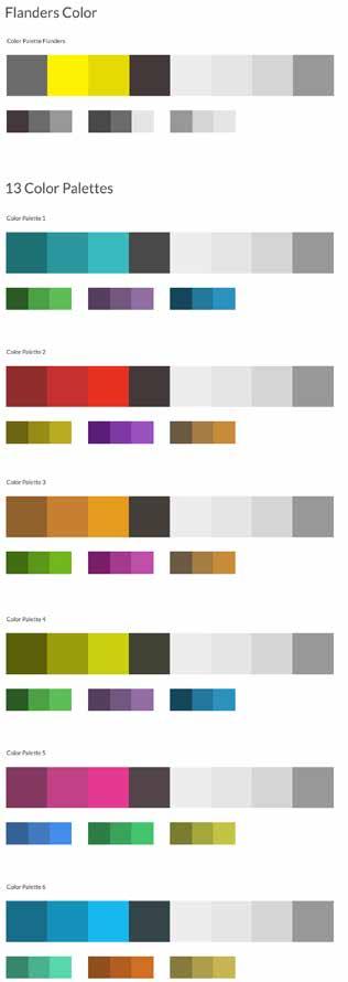 2 KLEURENPALET Kleuren worden eenmalig gekozen uit vooraf bepaalde kleurpaletten, zodat de contrastwerking en de harmonie zo consequent mogelijk toegepast kunnen worden.