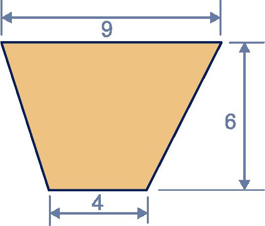 De oppervlakte van het trapezium is dan: 1 2 h (a + b).