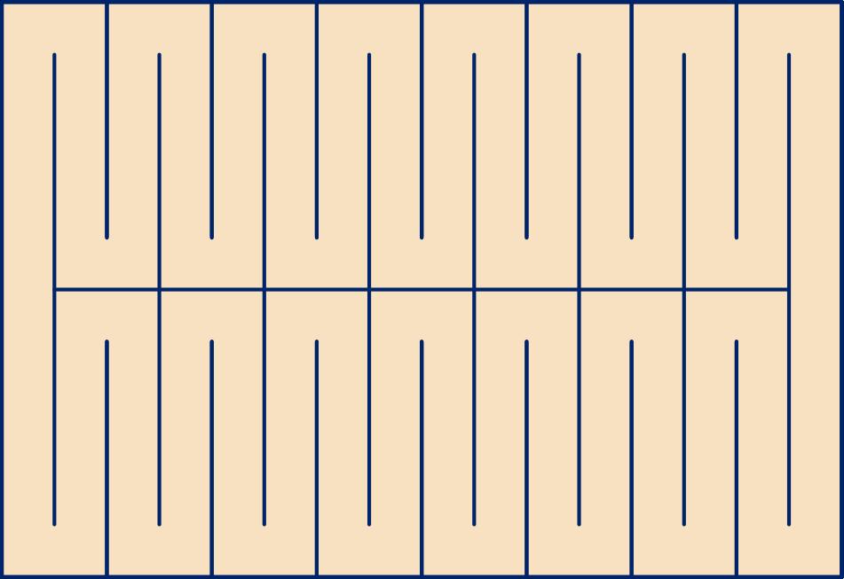 Stap 2: Trek een oneven aantal evenwijdige lijntjes naast elkaar (in dit voorbeeld 15).