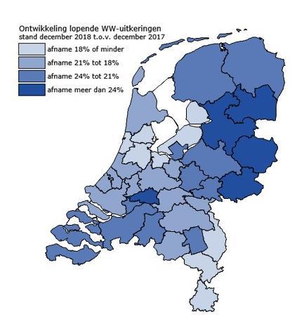 Sterke daling WW-uitkeringen Overijssel en Gelderland Noord in 2018 In de drie regio s van Overijssel en Gelderland Noord verstrekt UWV eind 2018 bijna een kwart minder WW-uitkeringen dan eind 2017.