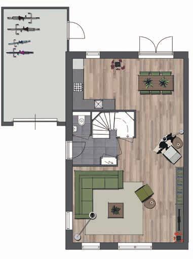 achterzijde van de woning biedt voldoende ruime voor uw is aan de voorzijde van uw woning gesitueerd. De voor uw fietsen en (tuin)gereedschap. meter.