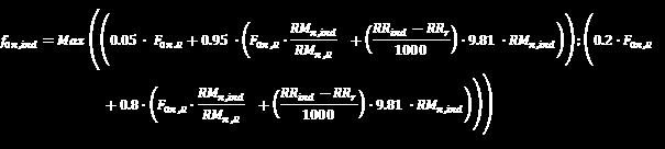 Indien de rollenbankcoëfficiënten van bijlage 4a, tabel 3, bij VN/ECE-Reglement nr. 83 zijn toegepast, worden de volgende formules gebruikt: 4.2.1.6.