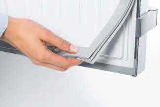 Koelkasten Kwaliteit tot in detail Het deurrubber is makkelijk te reinigen of te vervangen. De magneetsluiting aan 4 zijdes voorkomt koude verlies en biedt de beste hygiene voor uw levensmiddelen.