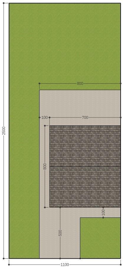 INPLANTINGSPLAN: bestaand & nieuw FOTO 1 Je tekent, op schaal (1 cm = 100 cm), een plan van je volledige perceel, met aanduiding van de bebouwing op jouw perceel en de aanpalende bebouwing.