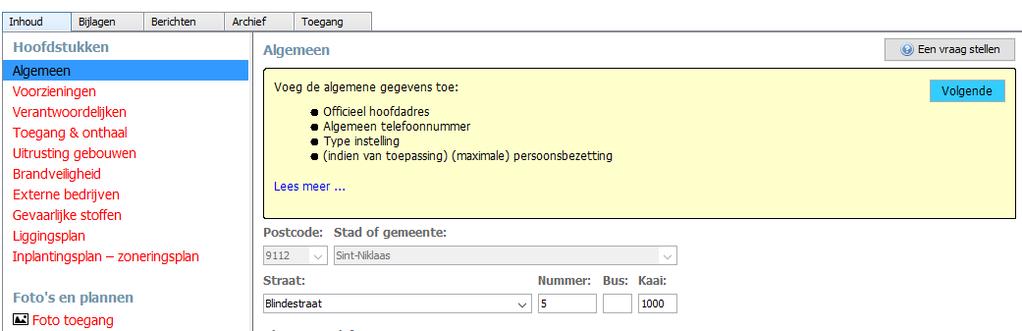 1.6 Een dossier openen Als je de toepassing opent, krijg je onderstaand scherm te zien. Je krijgt een overzicht van de interventiedossiers waarvoor jij bent uitgenodigd.