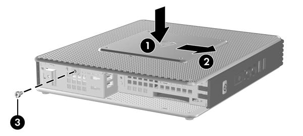 Afbeelding 2-7 Uitbreidingsmodule installeren 2. Bevestig de uitbreidingsmodule met de vier bevestigingsschroeven. Gebruik hiertoe een kruiskopschroevendraaier (2).