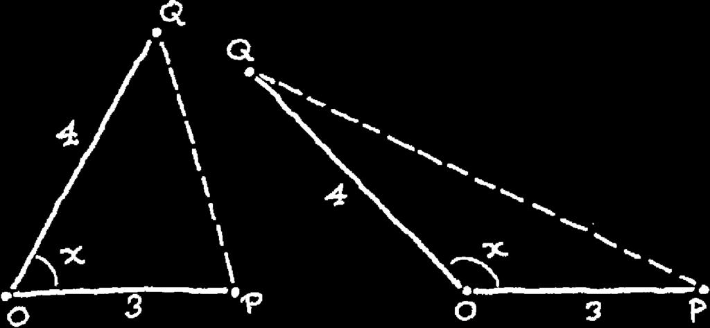 11.4 Toepassingen 43 Twee staven met lengte 4 en 4 dm kunnen draaien om een punt O. De eindpunten P en Q van de staven worden verbonden door een elastiekje.