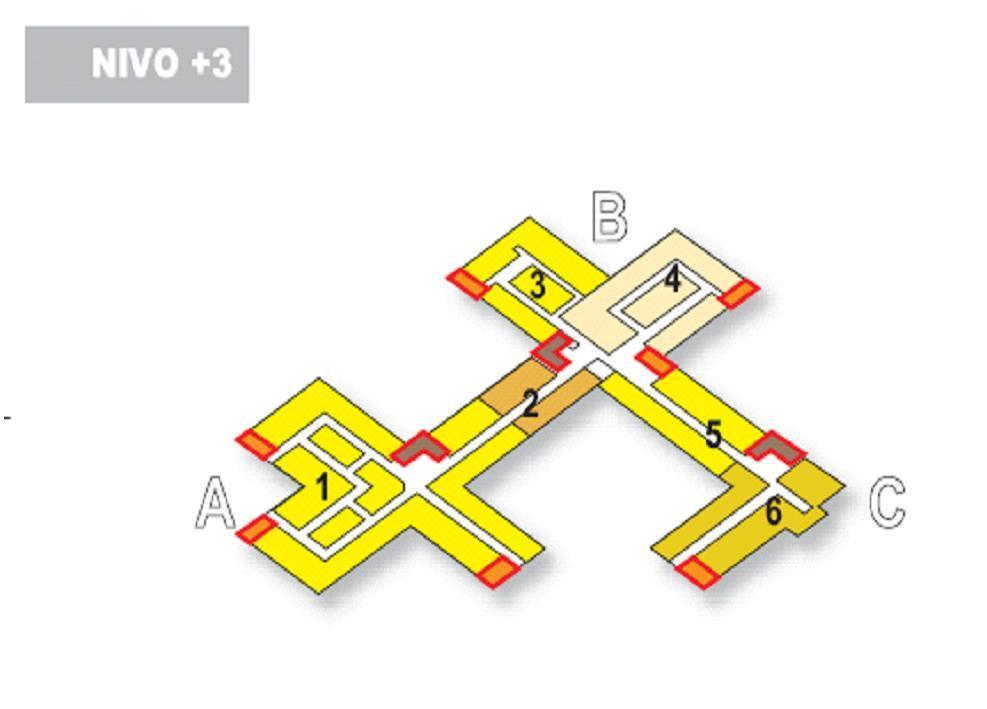 4 1 Voorstelling van de eenheid 1.1 De architectuur De afdeling Geriatrie of A.3.1 telt 24 bedden en bevindt zich in de A-Blok op niveau + 3. 1. geriatrie /ILT (interne liaison team) 2. G-dag 3.