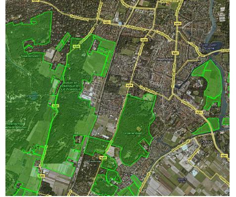 Ecologie Het Manpadslaangebied grenst aan drie zijden aan gebieden die zijn aangewezen als Natuurnetwerk Nederland (NNN). Het gebied zelf is niet als zodanig aangewezen.