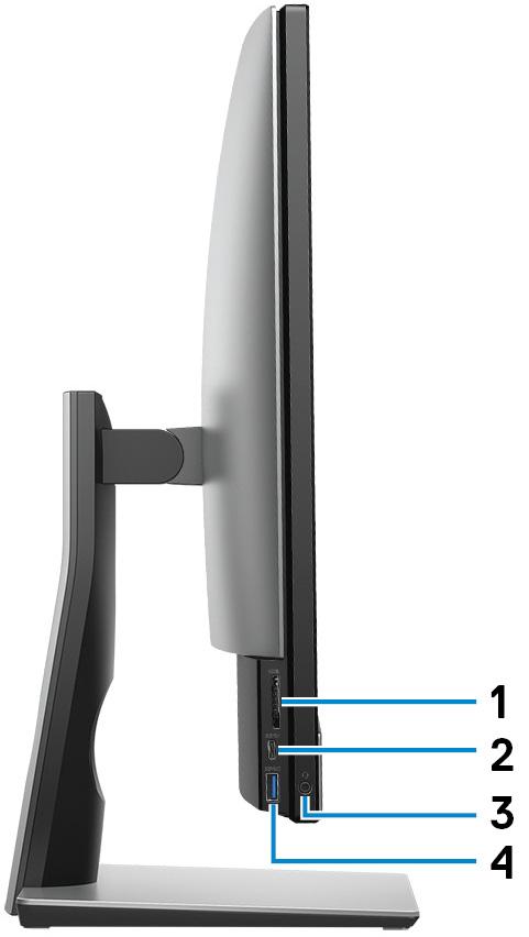 Links 1 Sleuf voor SD-kaart Leest van en schrijft naar SD-kaarten. 2 USB 3.1 Gen 1 (Type-C)-poort Hierop kunt u externe opslagapparaten aansluiten. Levert snelheden voor gegevensoverdracht tot 5 Gbps.