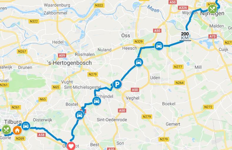 ETAPPE 2: TILBURG - NIJMEGEN (76 kilometer) De tweede etappe brengt de fietsers van Tilburg naar Nijmegen. Dat Brabanders houden van gezelligheid, bewijzen zij in deze etappe.