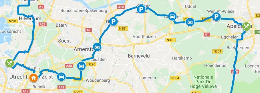 ETAPPE 4: APELDOORN UTRECHT (89 kilometer) Bij het verlaten van Apeldoorn passeert de route De Naald, een bekende plek in Nederland sinds Koninginnedag 2009.
