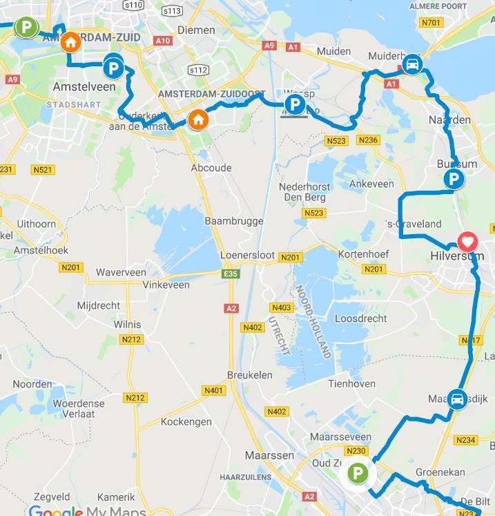 ETAPPE 5: UTRECHT AMSTERDAM (69 kilometer) In deze relatief korte etappe fietsen we door mooie natuurgebieden richting Amsterdam.