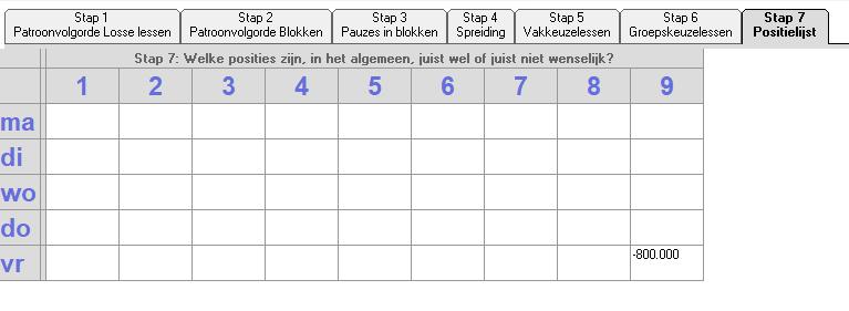 Stap 7 Positielijst Tot slot kunt u nog schoolbreed aangeven wat gewenste of minder gewenste posities zijn.