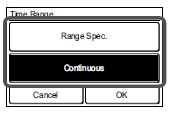 (4) (5) Enable /Disable After the Manual Operation In [In 30 min.] Time Range 30 min. [ ] Wanneer u op [] drukt, komt u terug in het scherm.