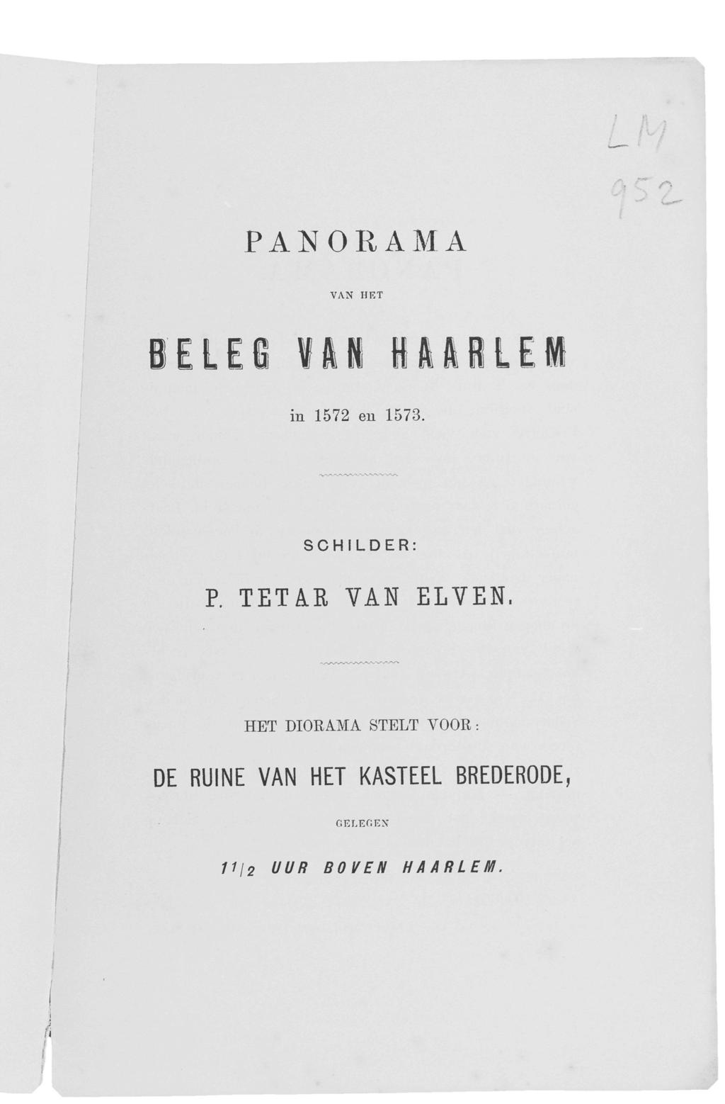 PANORAMA VAN HKT BELES fli ilftilei in 1572 en 1573. SCHILDER: P. TETiR VAN ELVEN.