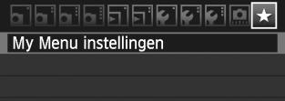 3 My Menu vastleggenn Op het tabblad My Menu unt u tot zes menuopties en persoonlije vooreuzen vastleggen waarvan u de instellingen regelmatig wijzigt. 1 2 Selecteer [My Menu instellingen].