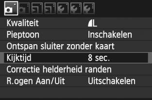 3 Menugebrui Procedure voor menu-instellingen 1 2 3 4 5 6 Geef het menuscherm weer. Dru op de nop <M> om het menuscherm weer te geven. Selecteer een tabblad.