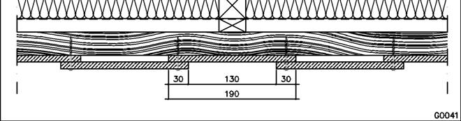 Enkelvoudige overspanning 500 mm 400 mm 400 mm Het verbruik van materiaal kan worden berekend voor een doorlopende gevel met CEDRAL met bijv.