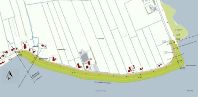 67 van 83 Figuur 55: Ligging module 12: Katwoude In het meest oostelijke stukje wordt het noord-zuid lopende traject binnenwaarts versterkt (figuur