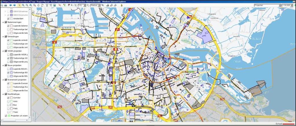 A via coördinatienummer B via vrij zoeken op kaart C via tijdvak D via straatnaam (NB: deze functie laat alleen zien waar de betreffende straat zich bevindt in Amsterdam en geeft geen projecten weer).