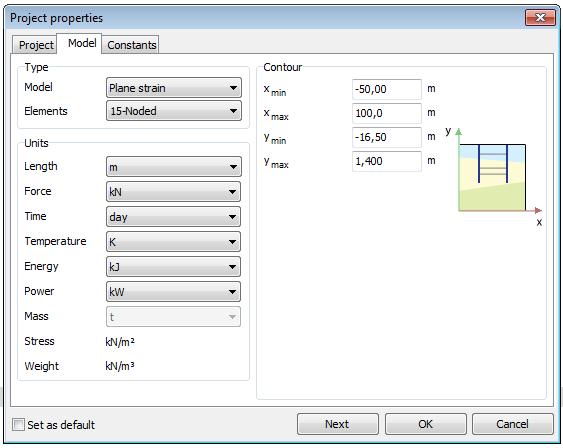 Opzet PLAXIS-model (3) Afmetingen model bepalen CUR166 geeft handreikingen voor afstanden van modelranden voor situaties waarin damwandconstructies worden beschouwd in EEM-modellen Horizontale