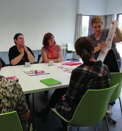 De spelbegeleider stelt het spelbord samen naargelang de interesses van de groep.