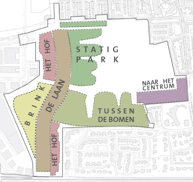 Volgvel 4 gelegen aan een centraal park en vijver. Het park wordt voelbaar en zichtbaar gemaakt vanuit de lanen.