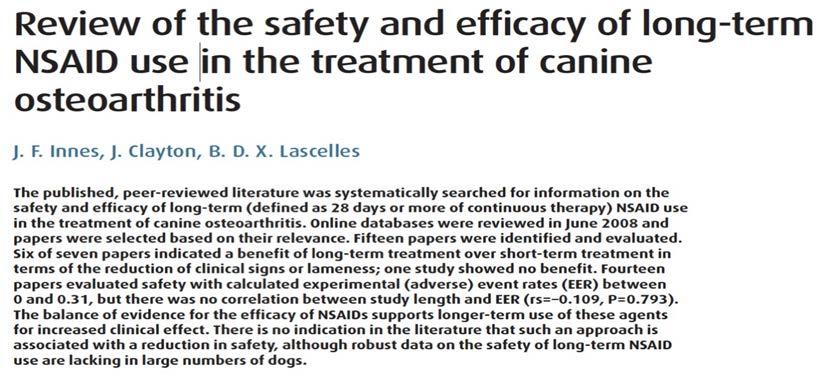 Is het veilig om langdurig NSAIDs toe te dienen? Wie zegt Ja?