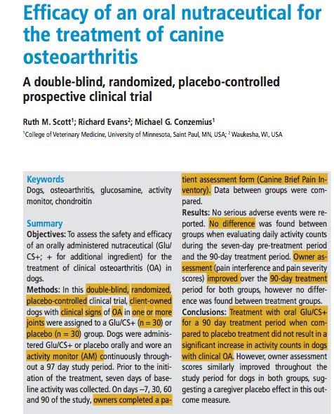 Studies: glucosamine vs placebo (activity monitoring) VCOT, 2017: 2018-2023 82 Omega-3 vetzuren Veeeeel studies gedaan Positieve effecten gevonden Conclusie: The conclusions of these