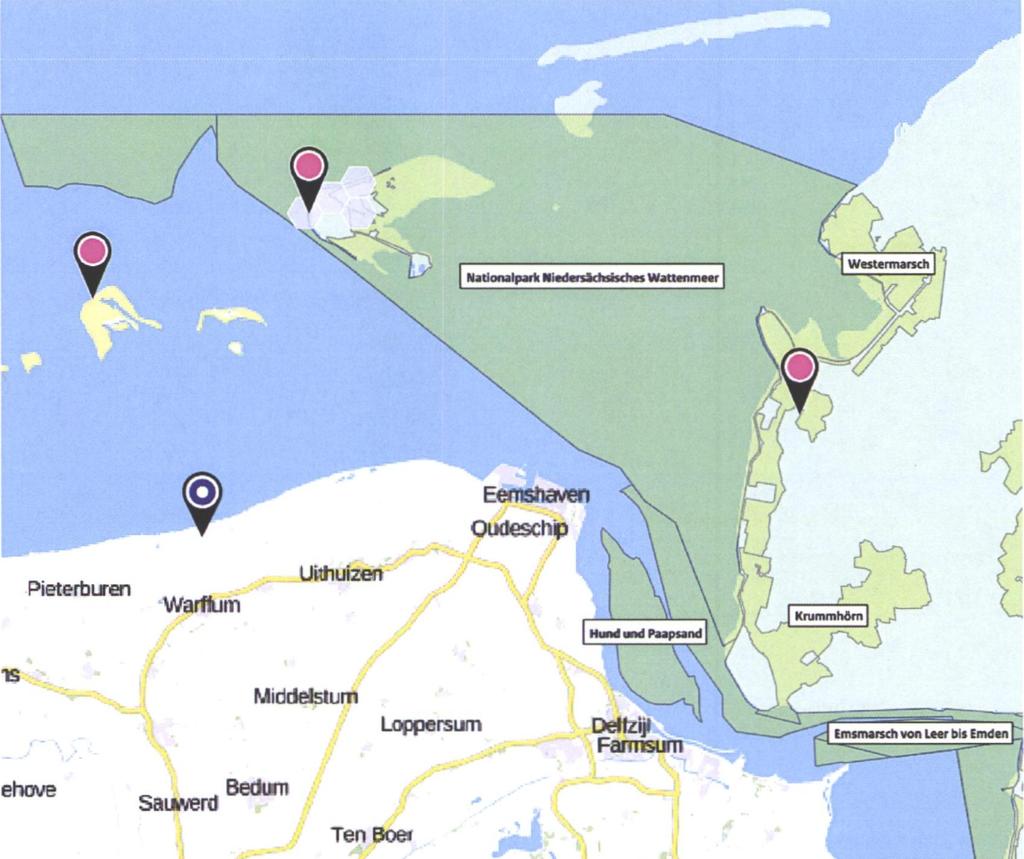 Wattenmeer und angrenzendes Küstenmeer 0,11 0,11 + 0,00 0,07 + 0,00 1 Hoogste projectverschil (Waddenzee)