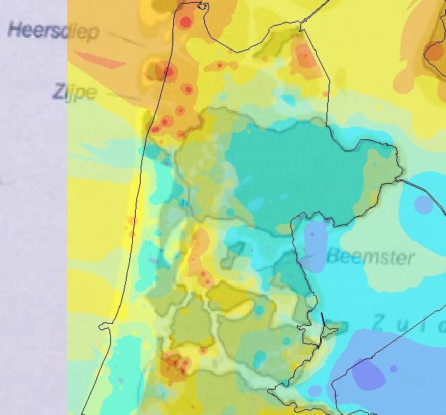 3850 vchr (5100 jaar geleden) 1300 nchr(700 jaar geleden) Figuur 3. Situatie 5100 jaar geleden en ca. 700 jaar geleden gecombineerd met de diepte van het 5000 mg/l grensvlak.