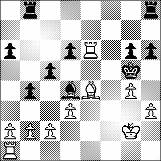 Kh2 b5 11.e5 dxe5 12.fxe5 Ph5 13.Pd5 Dd7 14.Pg5 Pxe5 15.g4 Dd6 16.Kg1 Pg3 17.Te1 h6 18.Pxf7 Kxf7 19.Lf4 Lb7 20.Pc3 Pf3+? Stelling na 20.