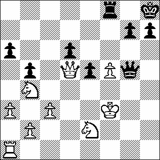 23...Txh2+?? Paniek! Nemen op d4 is natuurlijk veel beter. Ook Th6 of Th4 zijn nog speelbaar. Diagram na 23 Txh2+?? Diagram na 32.exf5 24.Txh2 en wit staat ineens veel beter.