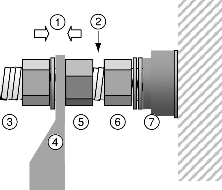 1 - Aandraaimomenten voor de belangrijkste elektrische aansluitingen Item Aansluitingen van de klant Aanduiding in de unit Waarde (Nm) Schroef-moer M10 op fasen L1 /L2 /L3 30 Moer op aardklemmen