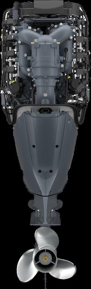 Motor XF425 Type motor 4-takt Cilinderinhoud 5.559 cc Aantal cilinders/ configuratie V8 (60 ), 32-valve, DOHC met VCT Boring x slag 96,0 x 96,0 Max. propeller as vermogen 316,9 kw/ 5.500 rpm Max.