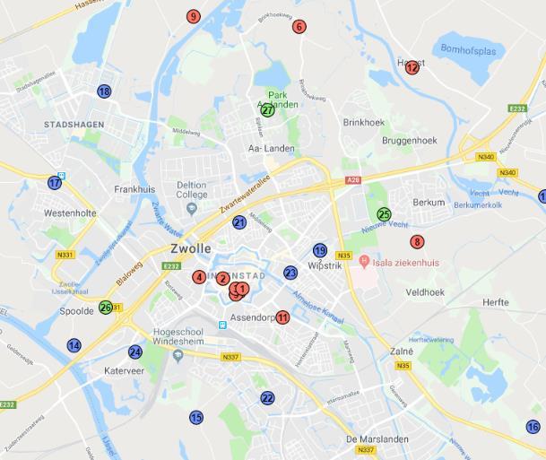 Het overzicht is tot stand gekomen door de data uit de kwantitatieve analyse aan te vullen met onderzoek op internet naar Bed & Breakfast (B&B) bedrijven via onder andere www.bedandbreakfast.com.